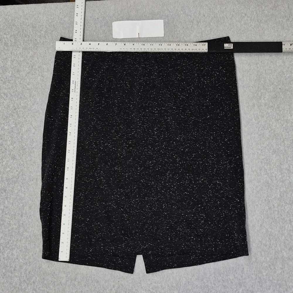 J. Jill Women Skirt 2X Black Nylon Polyester Space Dot Ponte Slit